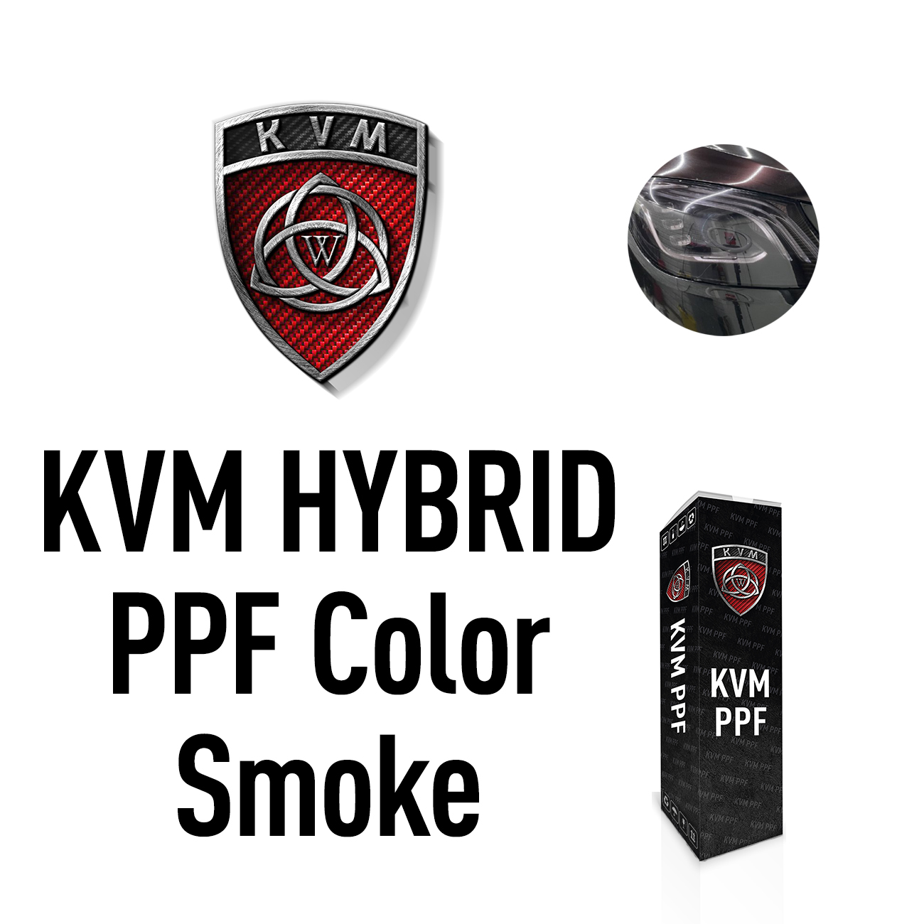 Антигравийная пленка KVM HYBRID PPF Color Smoke (Дымчатый) 0,61 для фар